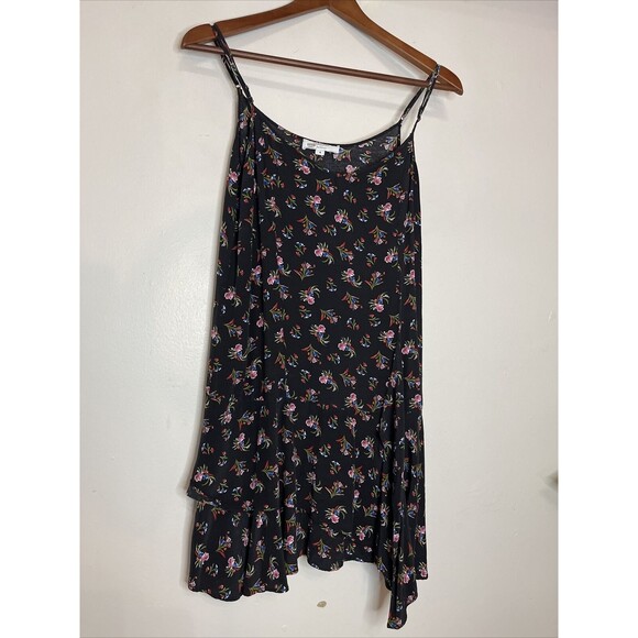 Thakoon Collective Floral Slip Dress Womens 4 Small Black Watercolor Mini Casual - Picture 5 of 9